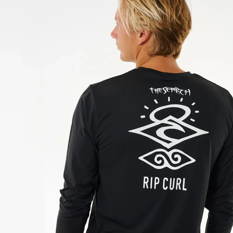 Rip Curl Icons Surflite UPF Long Sleeve Rash Vest in Black-3