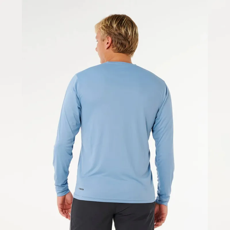 Rip Curl Icons Surflite UPF50 Long Sleeve Rash Vest in Faded Denim-1