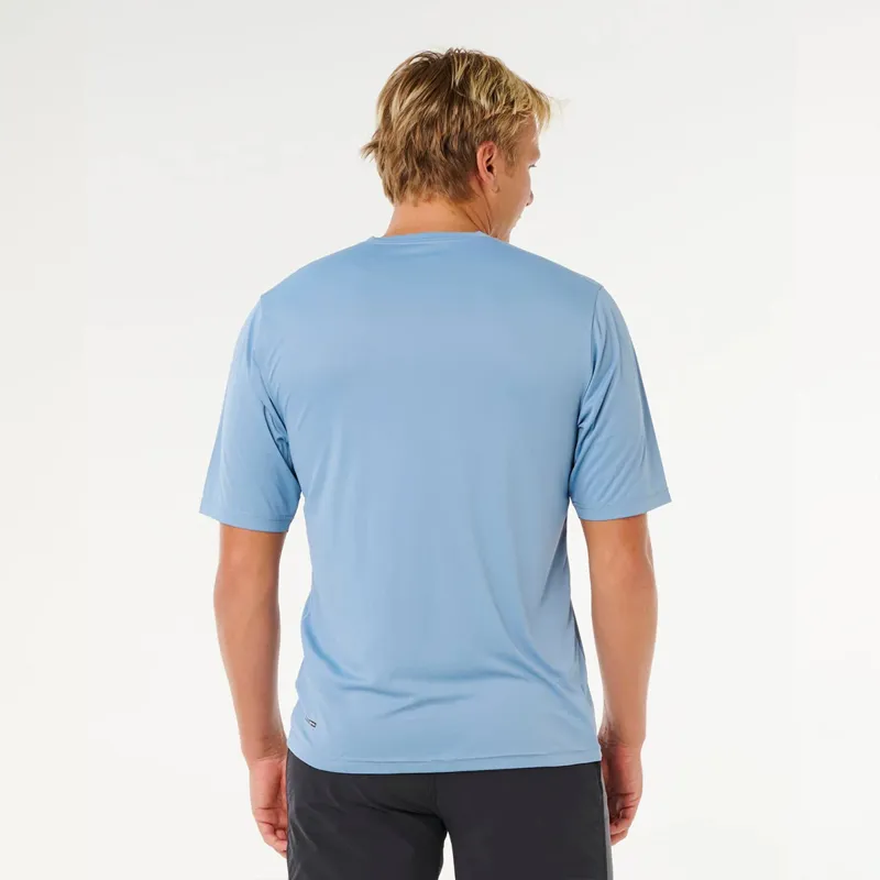 Rip Curl Icons Surflite UPF50 Short Sleeve Rash Vest in Faded Denim-1