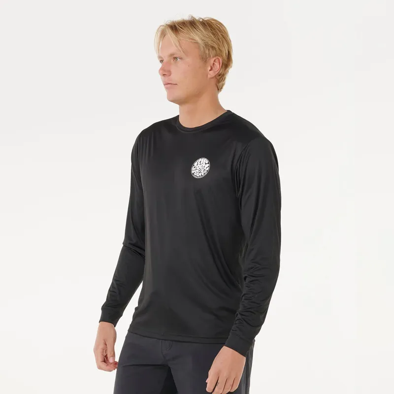 Rip Curl Icons Surflite UPF50 Long Sleeve Rash Vest in Black-2