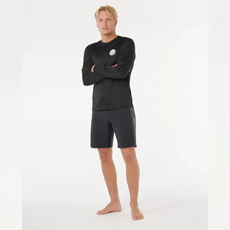 Rip Curl Icons Surflite UPF50 Long Sleeve Rash Vest in Black-3