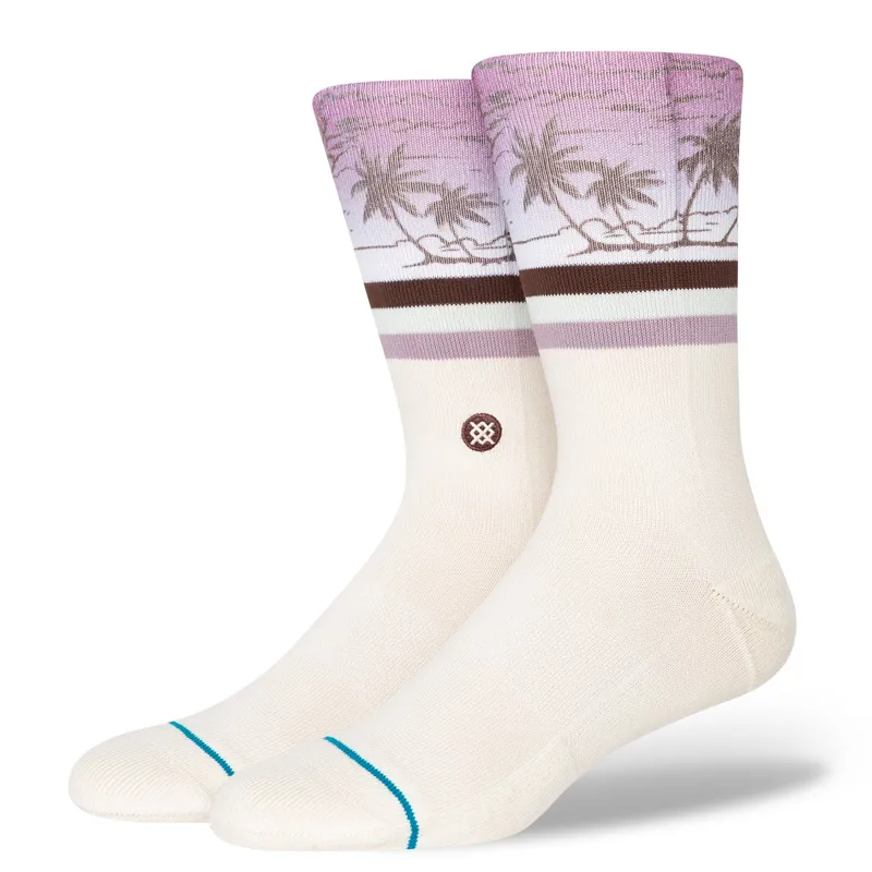 Stance Kaneohe Crew Socks in Off White - SIZE Large