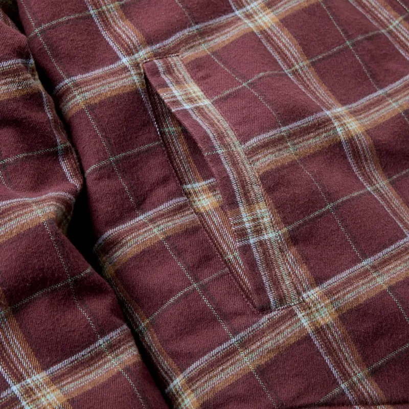 Passenger Kodiak Sherpa Lined Cord Overshirt in Brambleberry Check-6