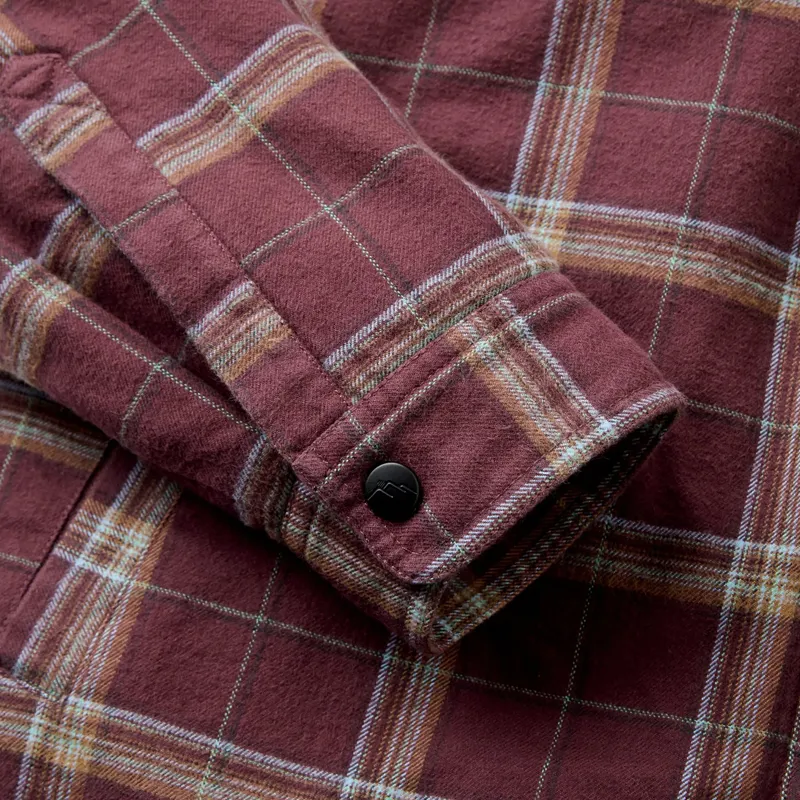Passenger Kodiak Sherpa Lined Cord Overshirt in Brambleberry Check-7