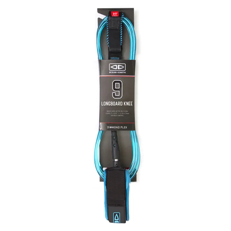 Ocean and Earth Diamond Flex 9ft Longboard Knee Leash in Blue-1