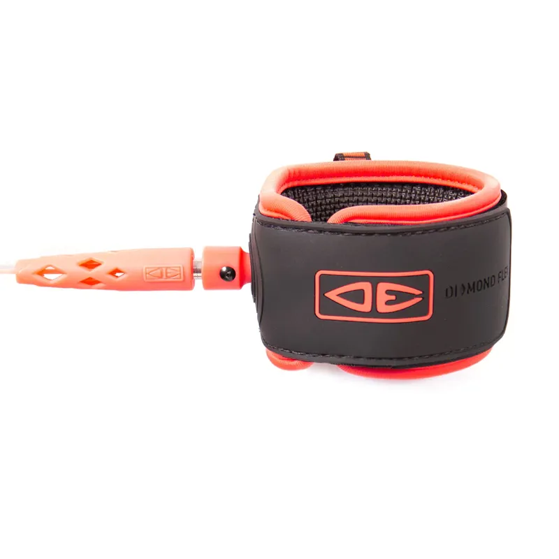 Ocean and Earth Diamond Flex Regular 9ft Longboard Leash in Coral