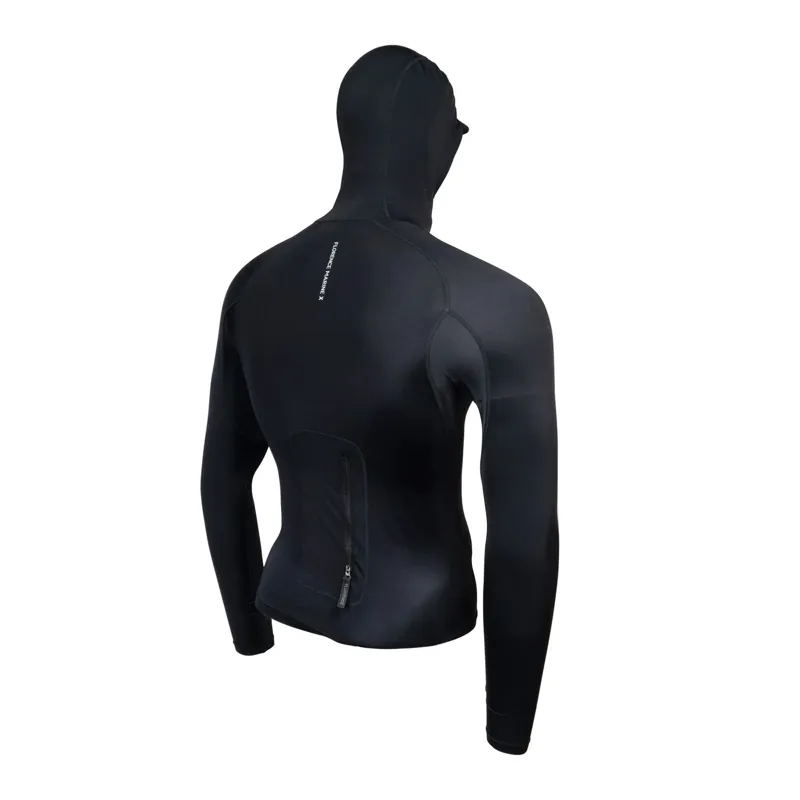 Florence Marine Long Sleeve Utility Pocket Hooded Rashguard in Black-1