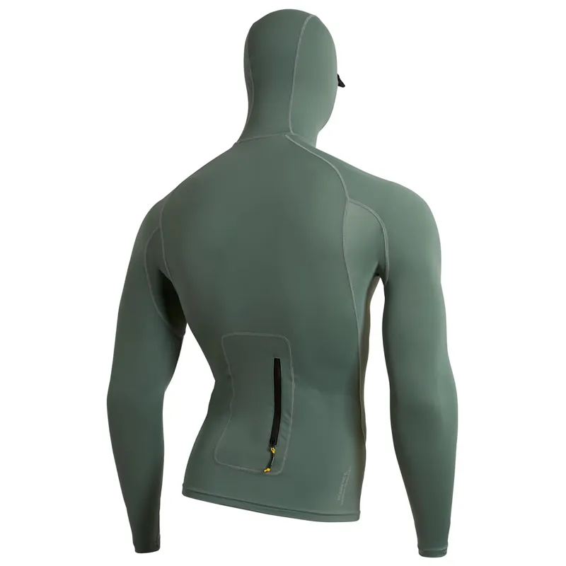 Florence Marine Long Sleeve Utility Pocket Hooded Rashguard in Dark Sage-1