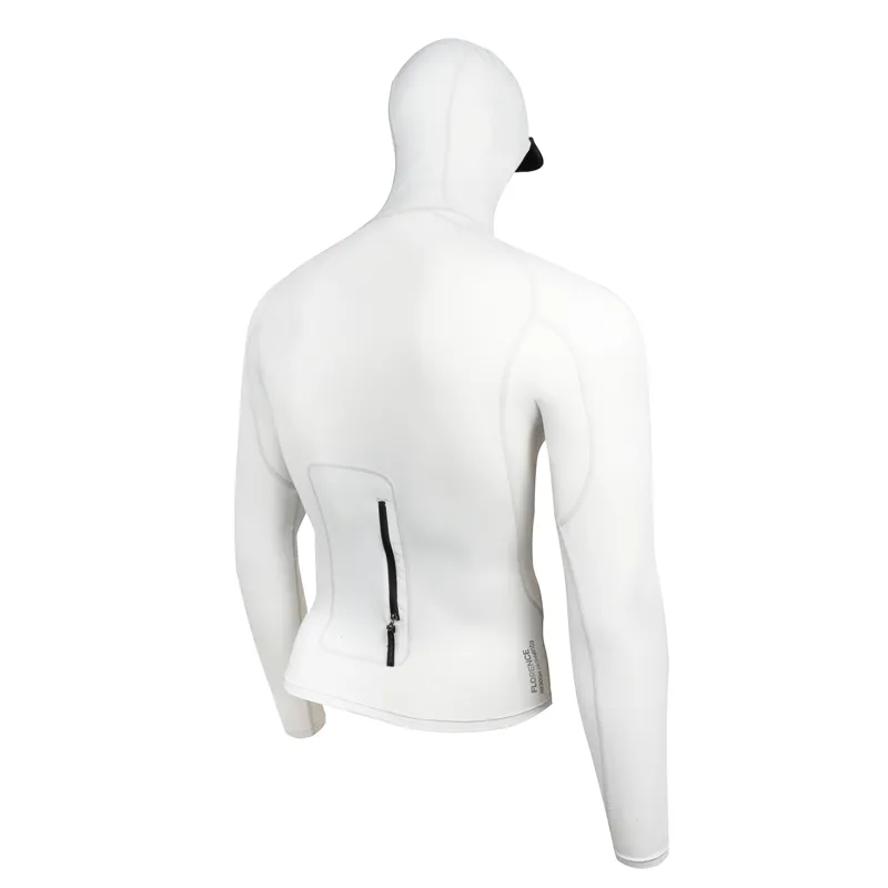Florence Marine Long Sleeve Utility Pocket Hooded Rashguard in White-1
