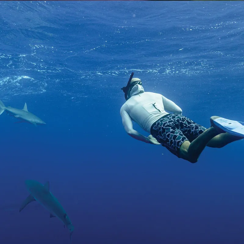 Florence Marine Long Sleeve Utility Pocket Hooded Rashguard in White-2