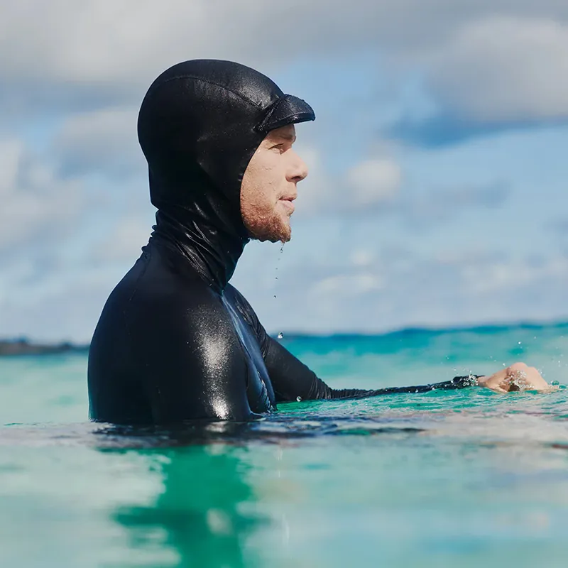 Florence Marine Long Sleeve Hooded Rashguard in Black-3