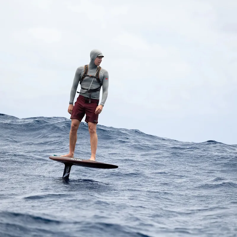 Florence Marine Long Sleeve Hooded Rashguard in Silver-2