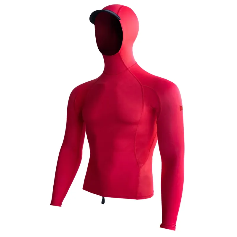 Florence Marine Long Sleeve Hooded Rashguard in Rescue Red