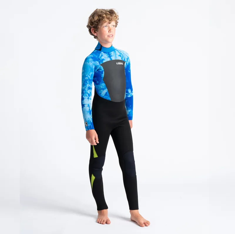 C-Skins / Junior / Legend / 4-3mm / Back Zip / Black-Blue Tie Dye-Lime