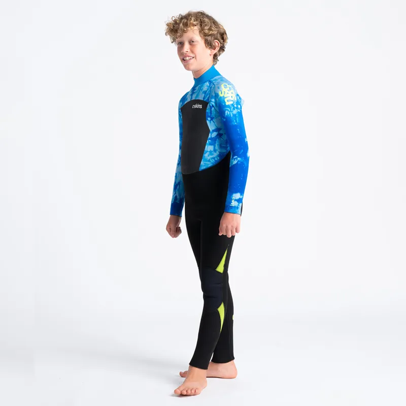 C-Skins / Junior / Legend / 4-3mm / Back Zip / Black-Blue Tie Dye-Lime-2