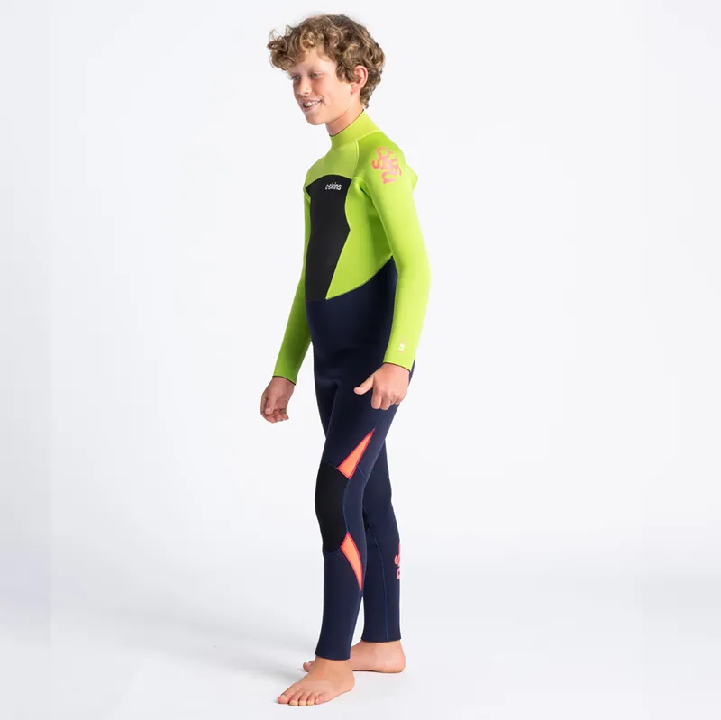 C-Skins / Junior / Legend / 4-3mm / Back Zip / Blue-Lime-Red-2