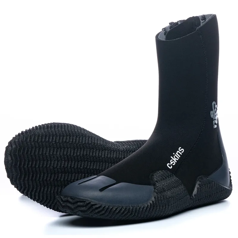 C-Skins Legend 5mm Zipped Wetsuit Boots in Black-Charcoal