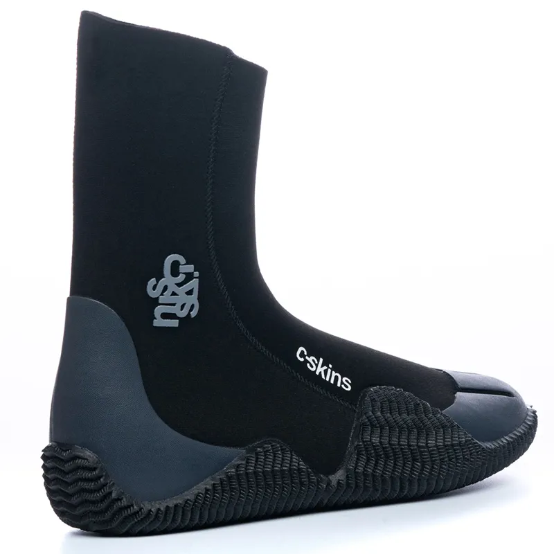 C-Skins Legend 5mm Zipped Wetsuit Boots in Black-Charcoal-2