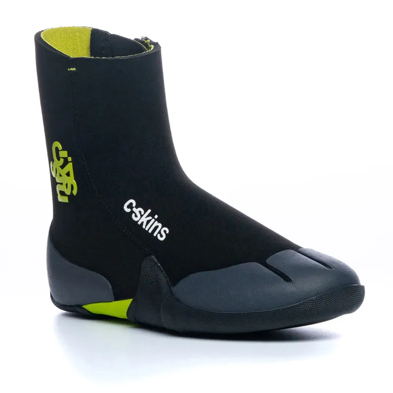 C-Skins Junior Legend 5mm Zipped Wetsuit Boots in Black/Green-1