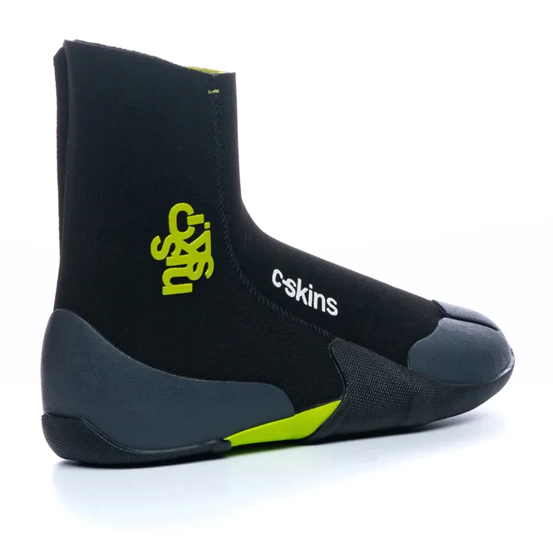 C-Skins Junior Legend 5mm Zipped Wetsuit Boots in Black/Green-2