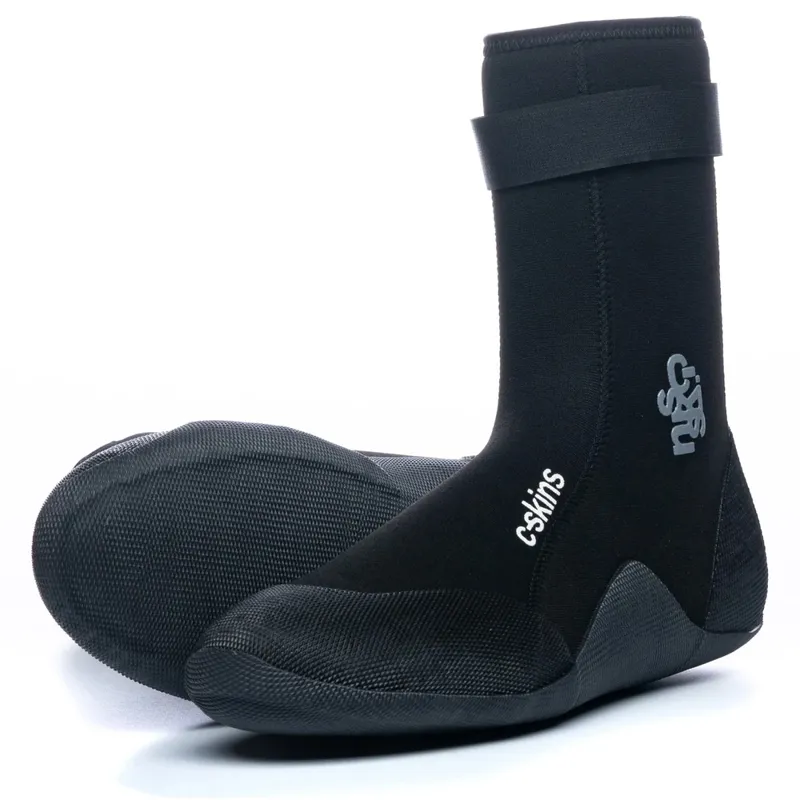 C-Skins / Legend / 6mm / Round Toe Boots / Black-Charcoal