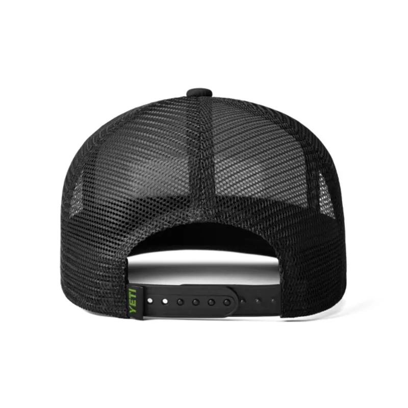 Yeti Logo Badge Trucker Hat in Black-1