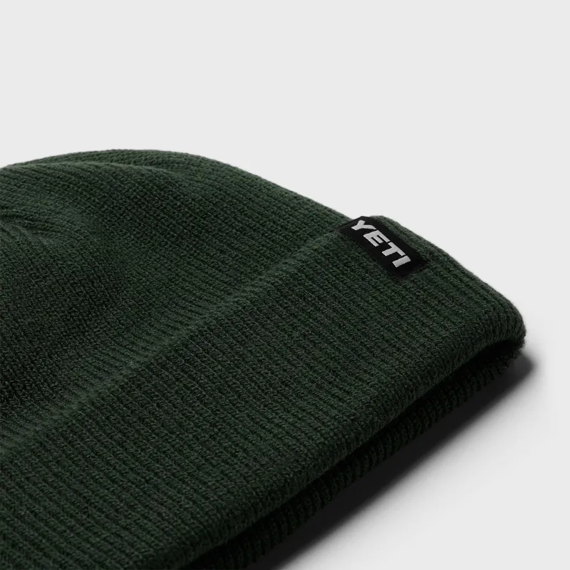 Yeti Logo Badge Beanie in Olive-2