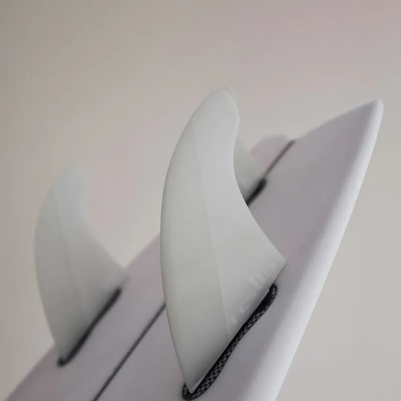 FCS II Mick Fanning PC Aircore Twin + Stabiliser Fin Set in White-1