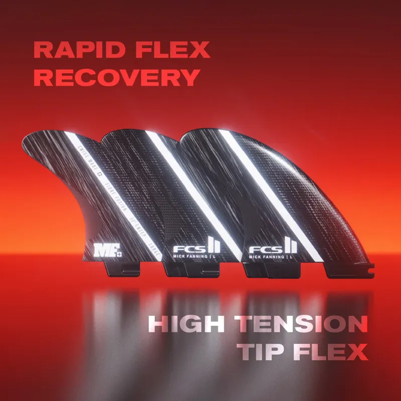 FCS II Mick Fanning GF Fusion Tri Fin Set in Smoke/White-6