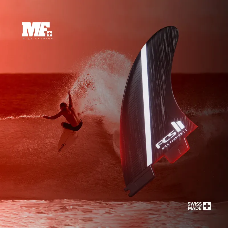 FCS II Mick Fanning GF Fusion Tri Fin Set in Smoke/White-7
