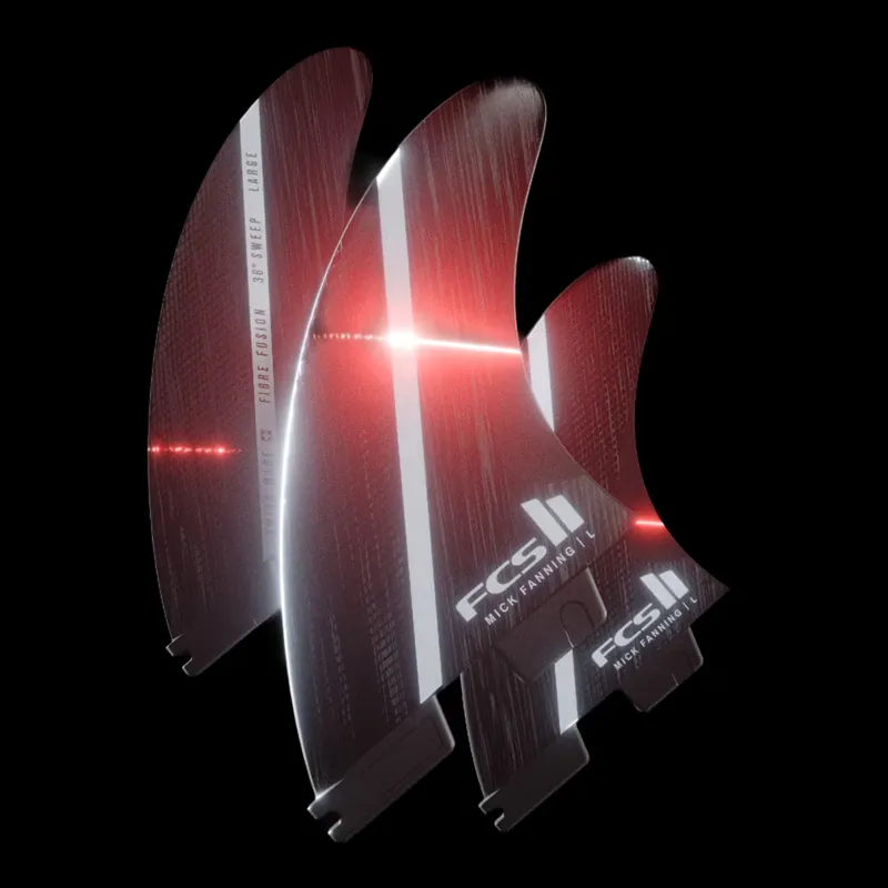 FCS II Mick Fanning GF Fusion Tri Fin Set in Smoke/White-9