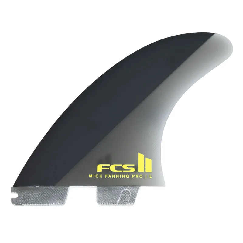 FCS II Mick Fanning PG Tri Fin Set in Black/Acid
