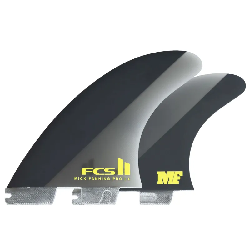 FCS II Mick Fanning PG Tri Fin Set in Black/Acid-2