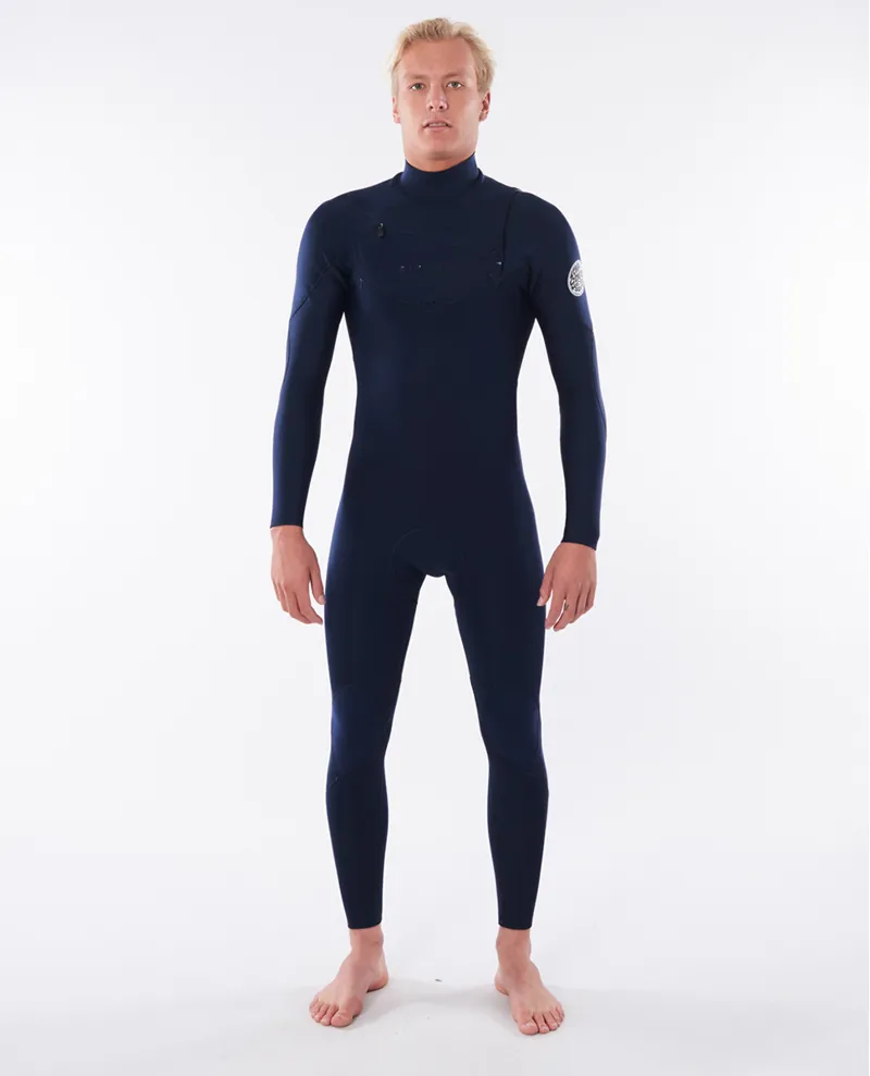 Rip Curl Mens Dawn Patrol Performance 5-3mm Chest Zip Wetsuit in Navy