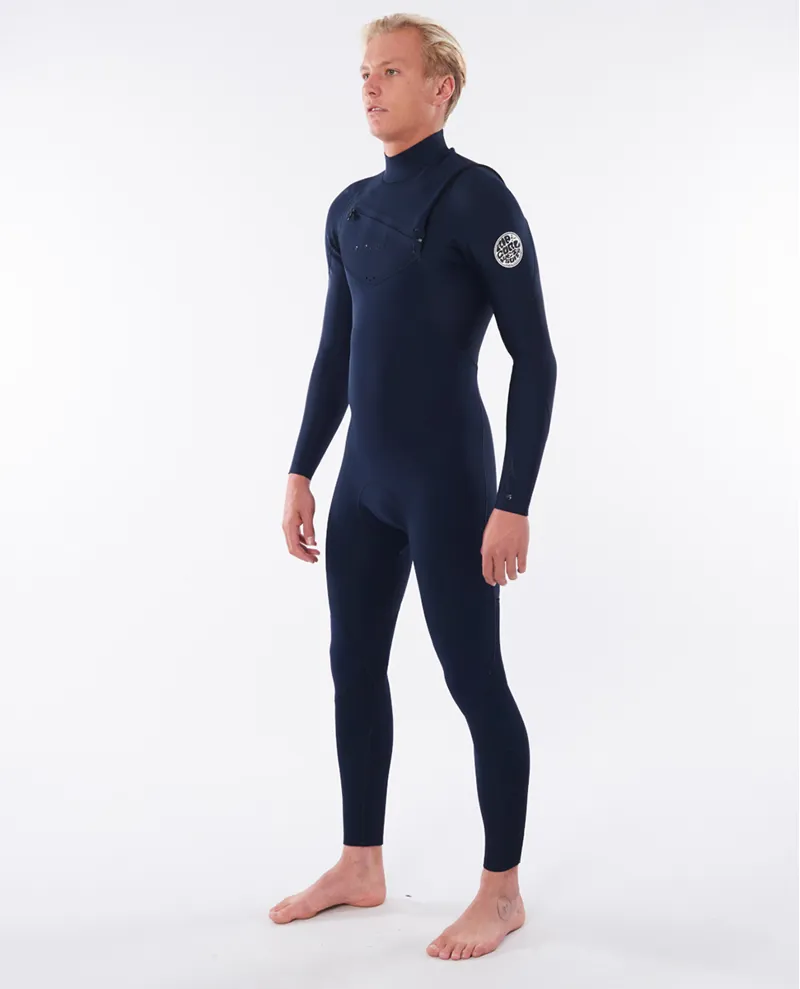 Rip Curl Mens Dawn Patrol Performance 5-3mm Chest Zip Wetsuit in Navy-1