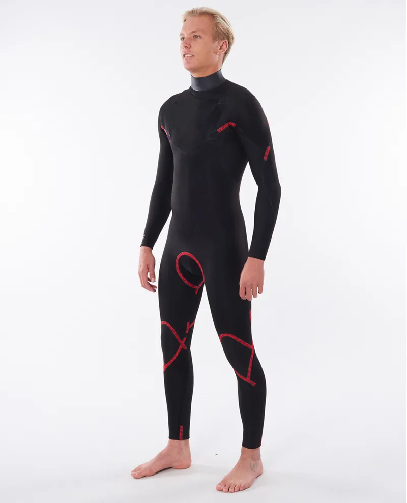 Rip Curl Mens Dawn Patrol Performance 5-3mm Chest Zip Wetsuit in Navy-3