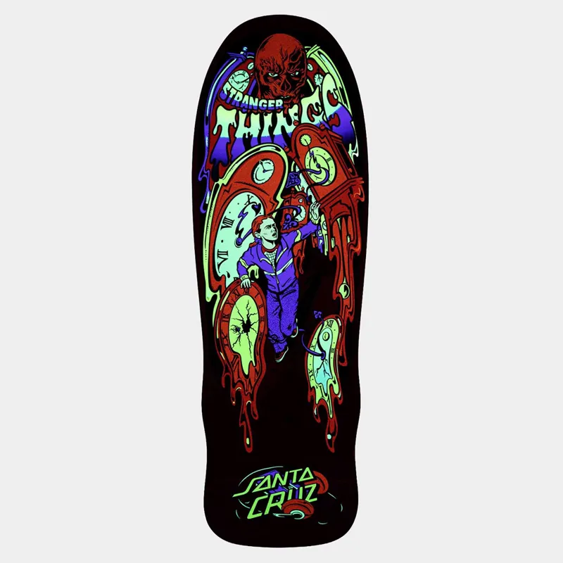 Stranger Things X Santa Cruz Melting Clock Skateboard Deck-1