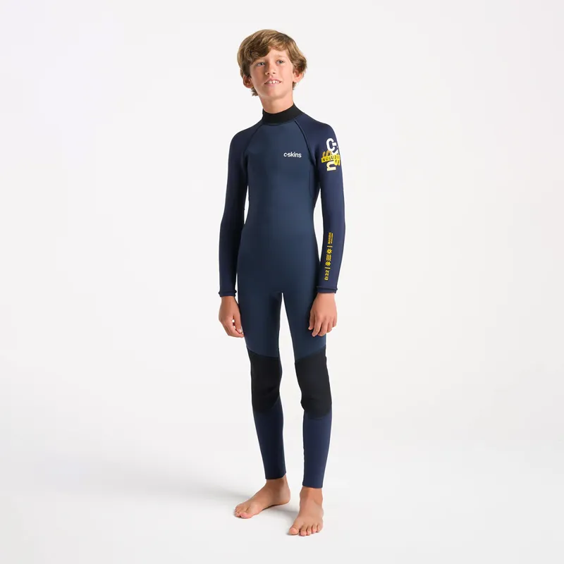 C-Skins NuWave Junior Element 3-2mm Back Zip Wetsuit in Cyan/Slate