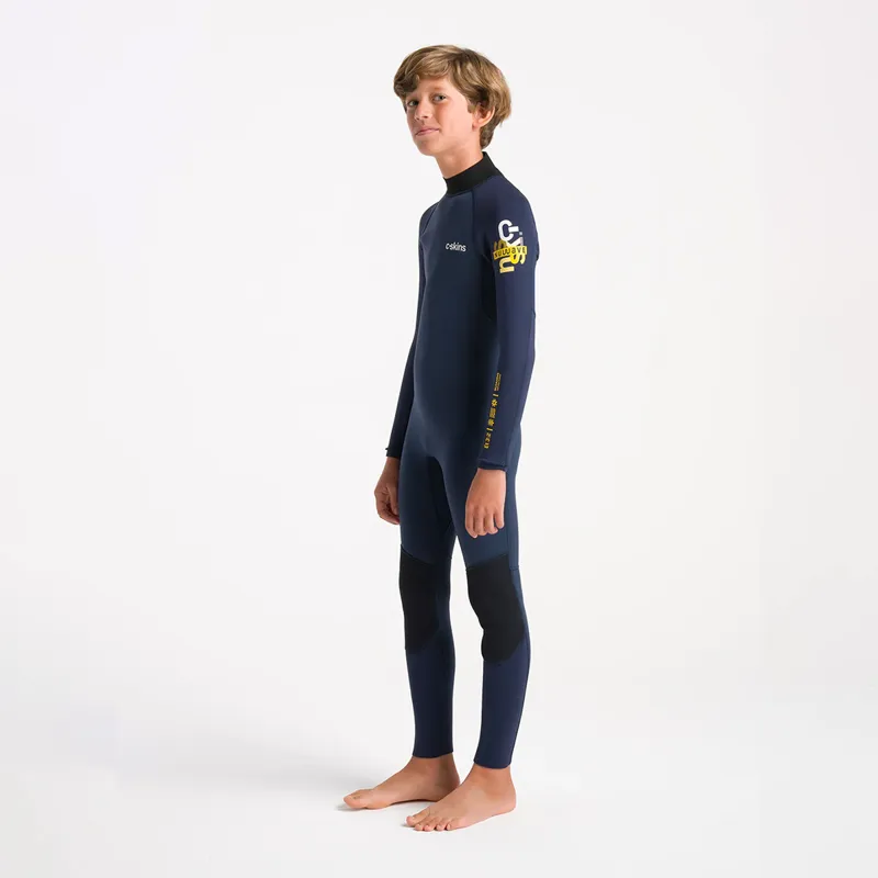 C-Skins NuWave Junior Element 3-2mm Back Zip Wetsuit in Cyan/Slate-2