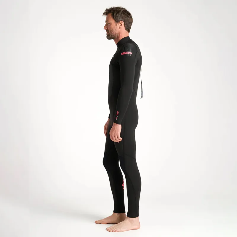 C-Skins NuWave Legend 5-3mm Back Zip Wetsuit in Black/Neon Flare-4