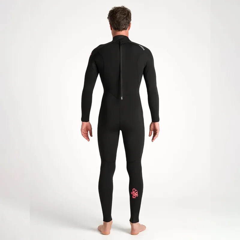C-Skins NuWave Legend 5-3mm Back Zip Wetsuit in Black/Neon Flare-6