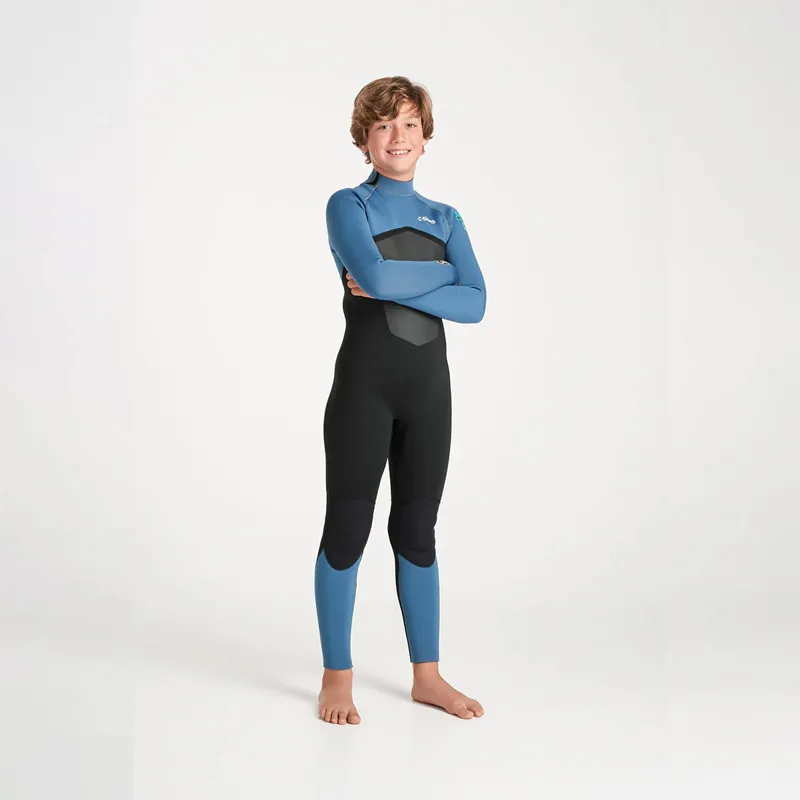 C-Skins NuWave Junior Legend 5-3mm Back Zip Wetsuit in Black/Steel Blue-2