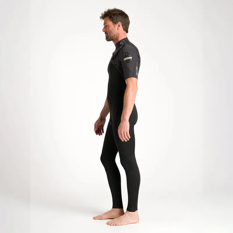 C-Skins NuWave Session 2/2mm Chest Zip Short Arm Wetsuit in Black/Meteor-2