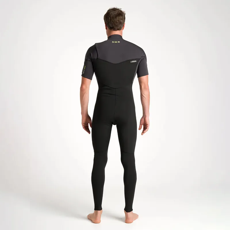 C-Skins NuWave Session 2/2mm Chest Zip Short Arm Wetsuit in Black/Meteor-3