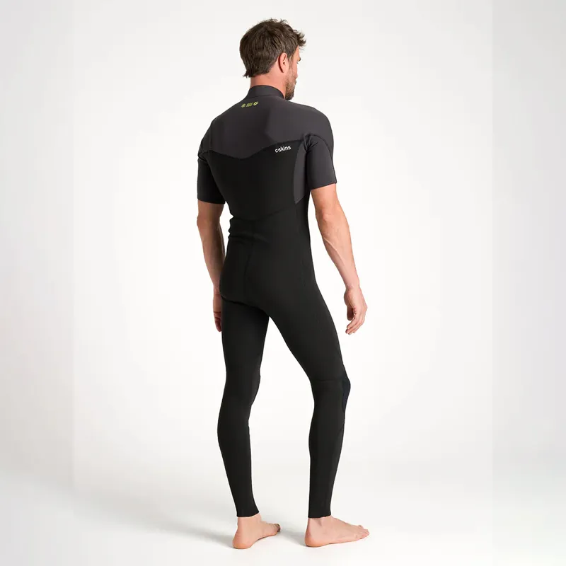 C-Skins NuWave Session 2/2mm Chest Zip Short Arm Wetsuit in Black/Meteor-5
