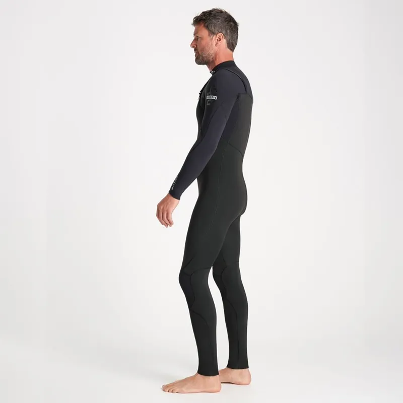 C-Skins NuWave Session 4/3mm Chest Zip Wetsuit in Black/Silver-1