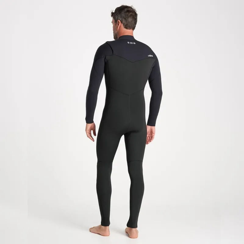 C-Skins NuWave Session 4/3mm Chest Zip Wetsuit in Black/Silver-2