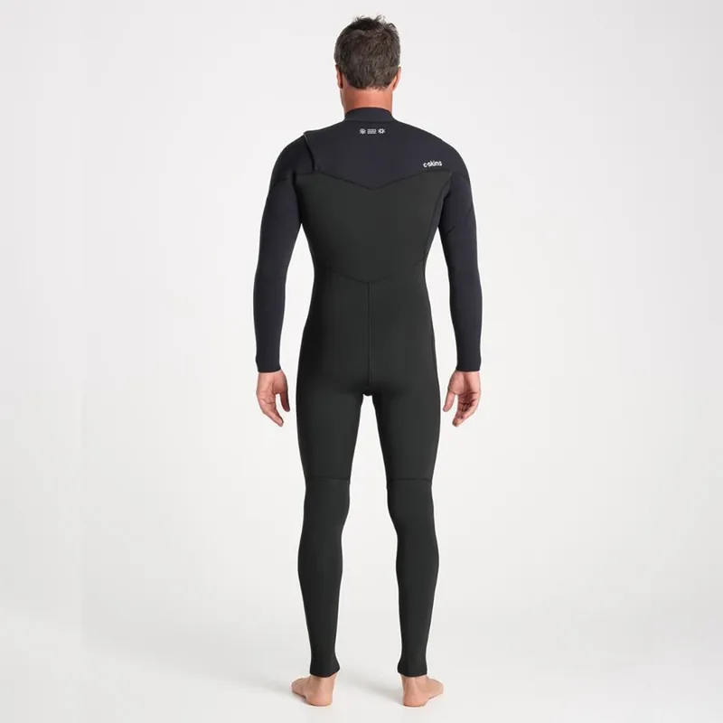 C-Skins NuWave Session 4/3mm Chest Zip Wetsuit in Black/Silver-3