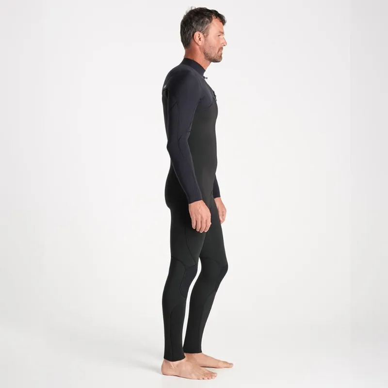 C-Skins NuWave Session 4/3mm Chest Zip Wetsuit in Black/Silver-4