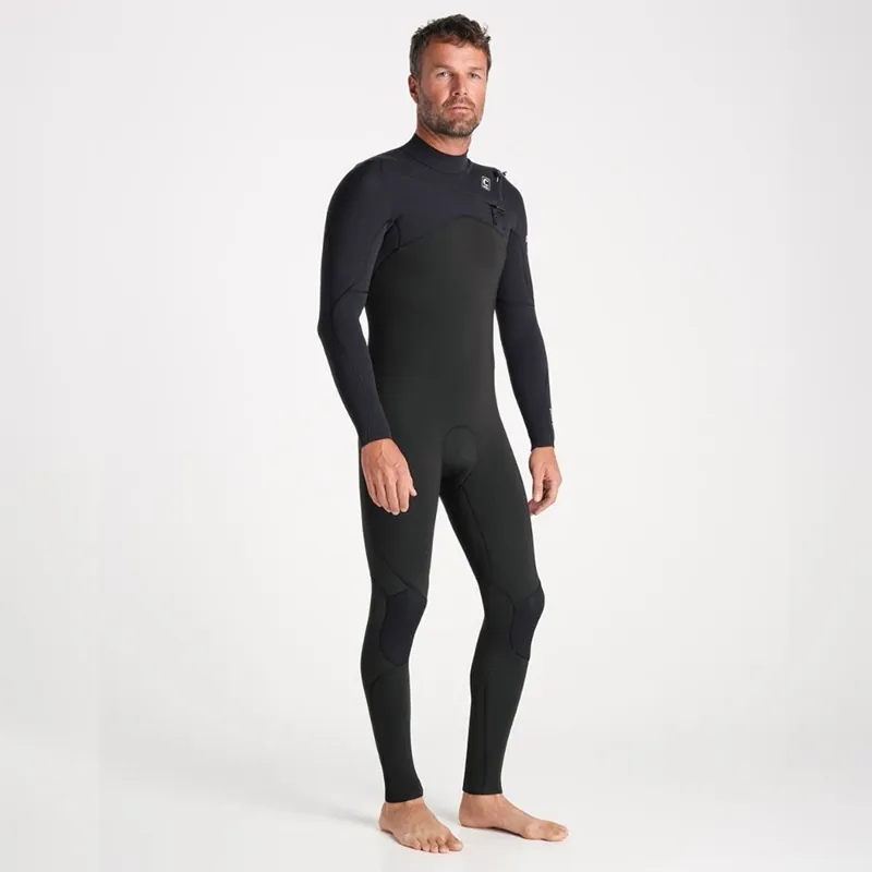 C-Skins NuWave Session 4/3mm Chest Zip Wetsuit in Black/Silver-5